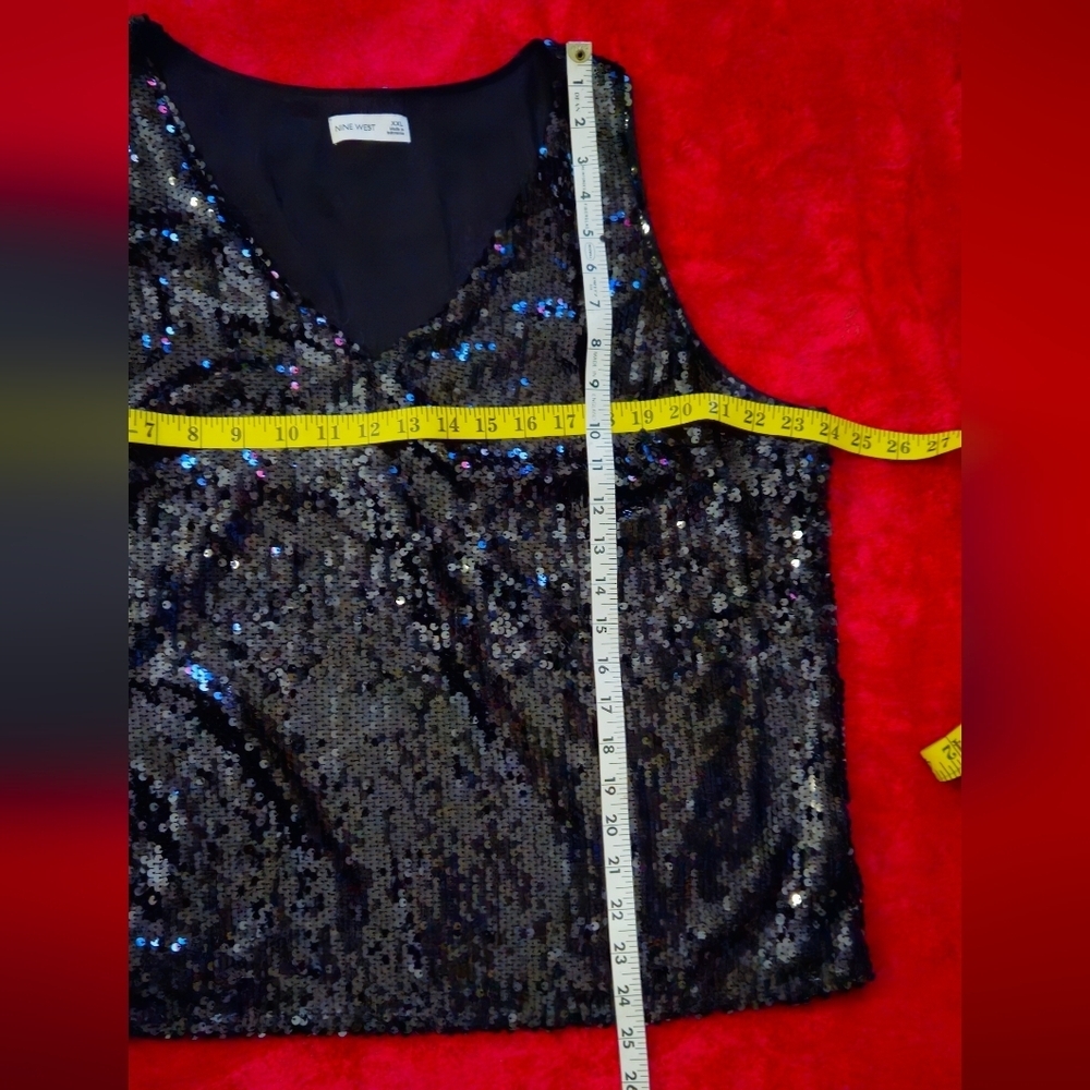 Nine West Black Sequin Sleeveless Tank Top - Size XXL - Picture 5 of 7